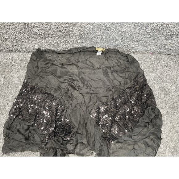 Women Scarf Gray Sequin Sparkly One Size 23in X 32 In Acrylic - Picture 1 of 11